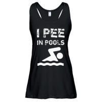 I Pee In Pools Funny Swimming Sarcastic Swim Saying Ladies Essential Flowy Tank