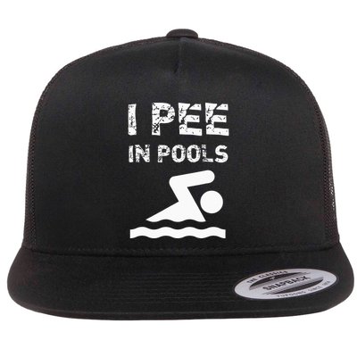 I Pee In Pools Funny Swimming Sarcastic Swim Saying Flatbill Hat