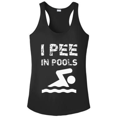 I Pee In Pools Funny Swimming Sarcastic Swim Saying Ladies PosiCharge Competitor Racerback Tank
