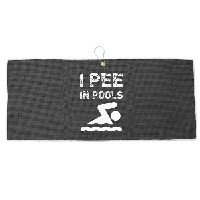 I Pee In Pools Funny Swimming Sarcastic Swim Saying Large Microfiber Waffle Golf Towel