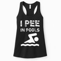 I Pee In Pools Funny Swimming Sarcastic Swim Saying Womens Tank Top