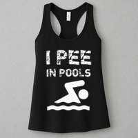 I Pee In Pools Funny Swimming Sarcastic Swim Saying Womens Tank Top