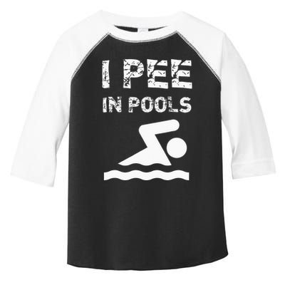 I Pee In Pools Funny Swimming Sarcastic Swim Saying Toddler Fine Jersey T-Shirt