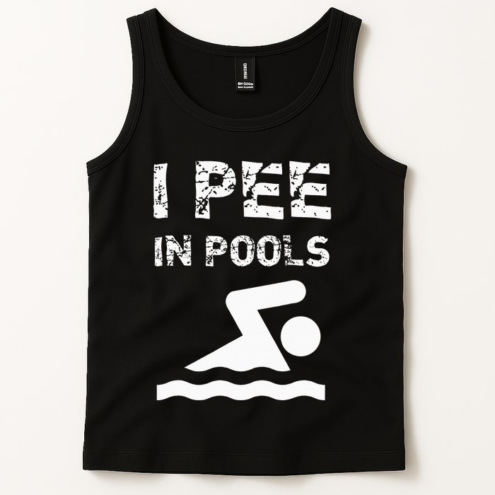 I Pee In Pools Funny Swimming Sarcastic Swim Saying Tank Top
