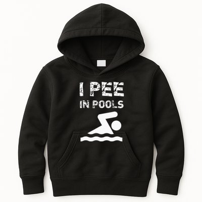 I Pee In Pools Funny Swimming Sarcastic Swim Saying Kids Hoodie