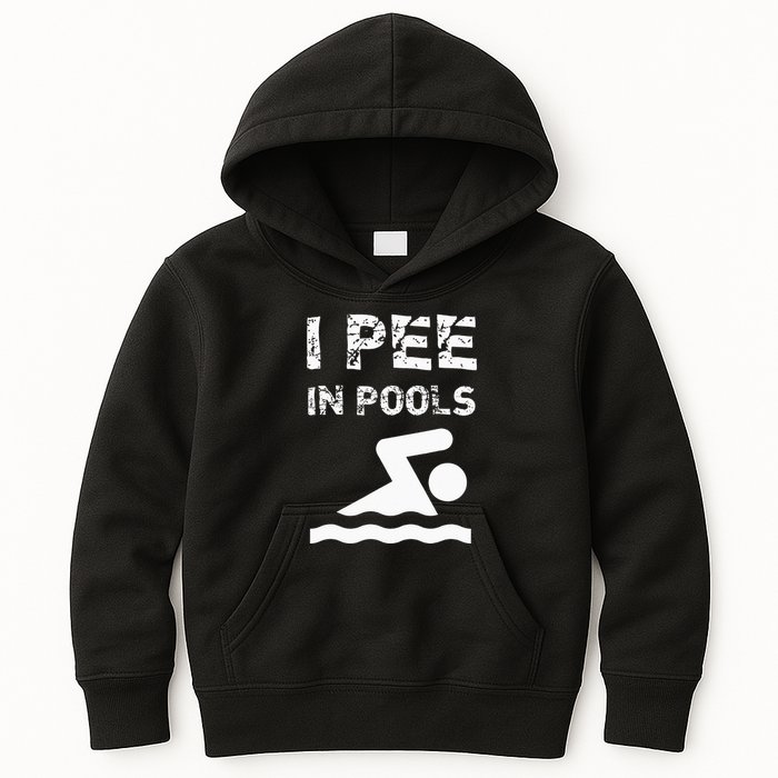 I Pee In Pools Funny Swimming Sarcastic Swim Saying Kids Hoodie