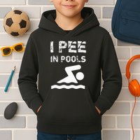 I Pee In Pools Funny Swimming Sarcastic Swim Saying Kids Hoodie