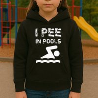 I Pee In Pools Funny Swimming Sarcastic Swim Saying Kids Hoodie