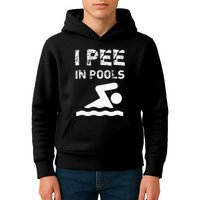 I Pee In Pools Funny Swimming Sarcastic Swim Saying Kids Hoodie