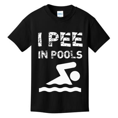 I Pee In Pools Funny Swimming Sarcastic Swim Saying Kids T-Shirt