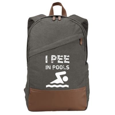 I Pee In Pools Funny Swimming Sarcastic Swim Saying Cotton Canvas Backpack