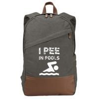I Pee In Pools Funny Swimming Sarcastic Swim Saying Cotton Canvas Backpack