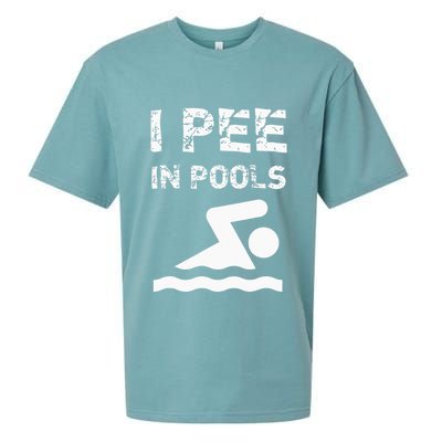 I Pee In Pools Funny Swimming Sarcastic Swim Saying Sueded Cloud Jersey T-Shirt