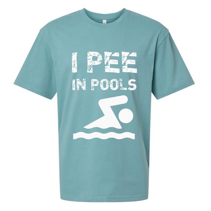 I Pee In Pools Funny Swimming Sarcastic Swim Saying Sueded Cloud Jersey T-Shirt
