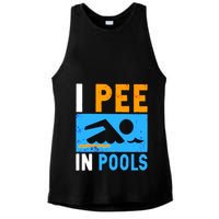 I Pee In Pools Ladies PosiCharge Tri-Blend Wicking Tank