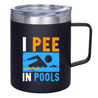 I Pee In Pools 12oz Stainless Steel Coffee Mug