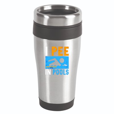 I Pee In Pools 16oz Travel Tumbler
