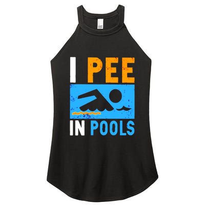 I Pee In Pools Women's Perfect Tri Rocker Tank