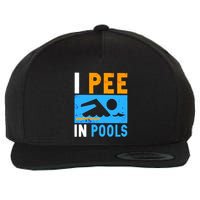 I Pee In Pools Wool Snapback Cap