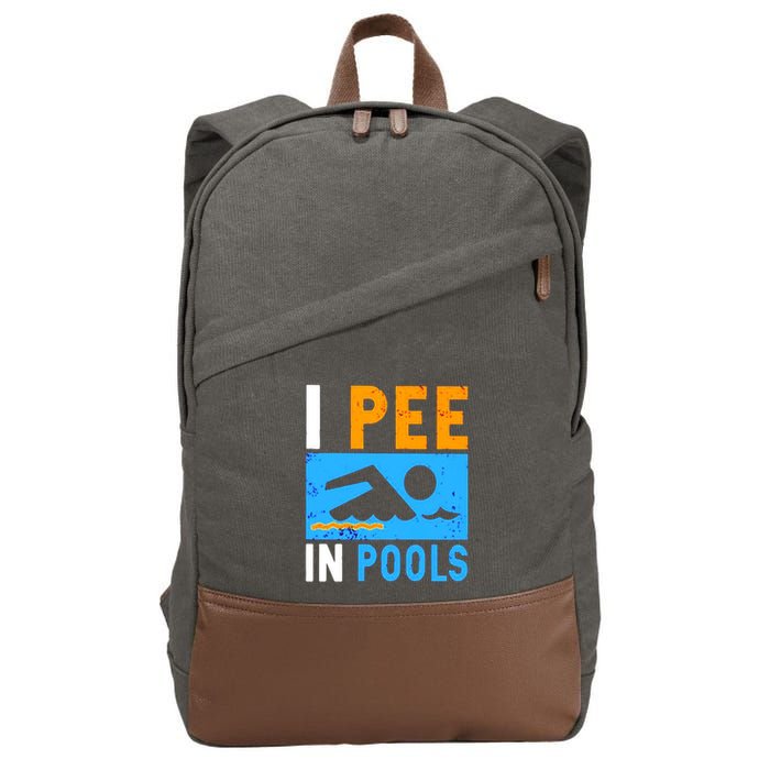 I Pee In Pools Cotton Canvas Backpack