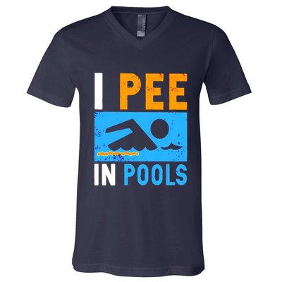 I Pee In Pools V-Neck T-Shirt