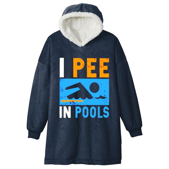 I Pee In Pools Hooded Wearable Blanket