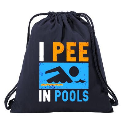I Pee In Pools Drawstring Bag