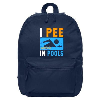 I Pee In Pools 16 in Basic Backpack