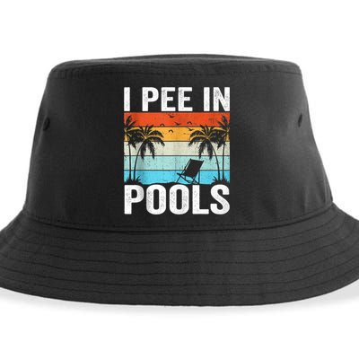 I Pee In Pools Vintage Sustainable Bucket Hat