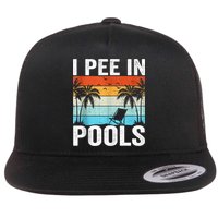 I Pee In Pools Vintage Flat Bill Trucker Hat