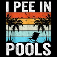 I Pee In Pools Vintage Flat Bill Trucker Hat