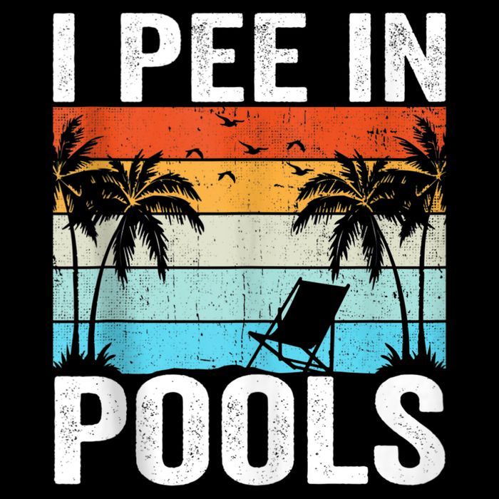 I Pee In Pools Vintage Flat Bill Trucker Hat