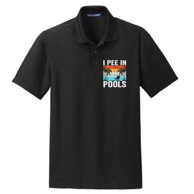 I Pee In Pools Vintage Dry Zone Grid Polo