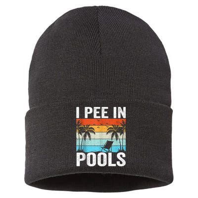 I Pee In Pools Vintage Sustainable Knit Beanie
