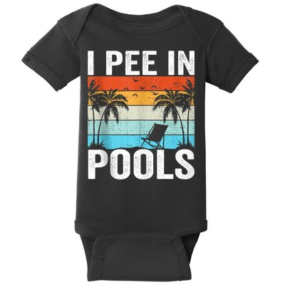 I Pee In Pools Vintage Baby Bodysuit