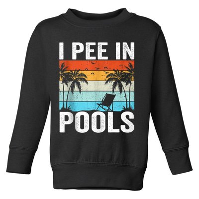 I Pee In Pools Vintage Toddler Sweatshirt