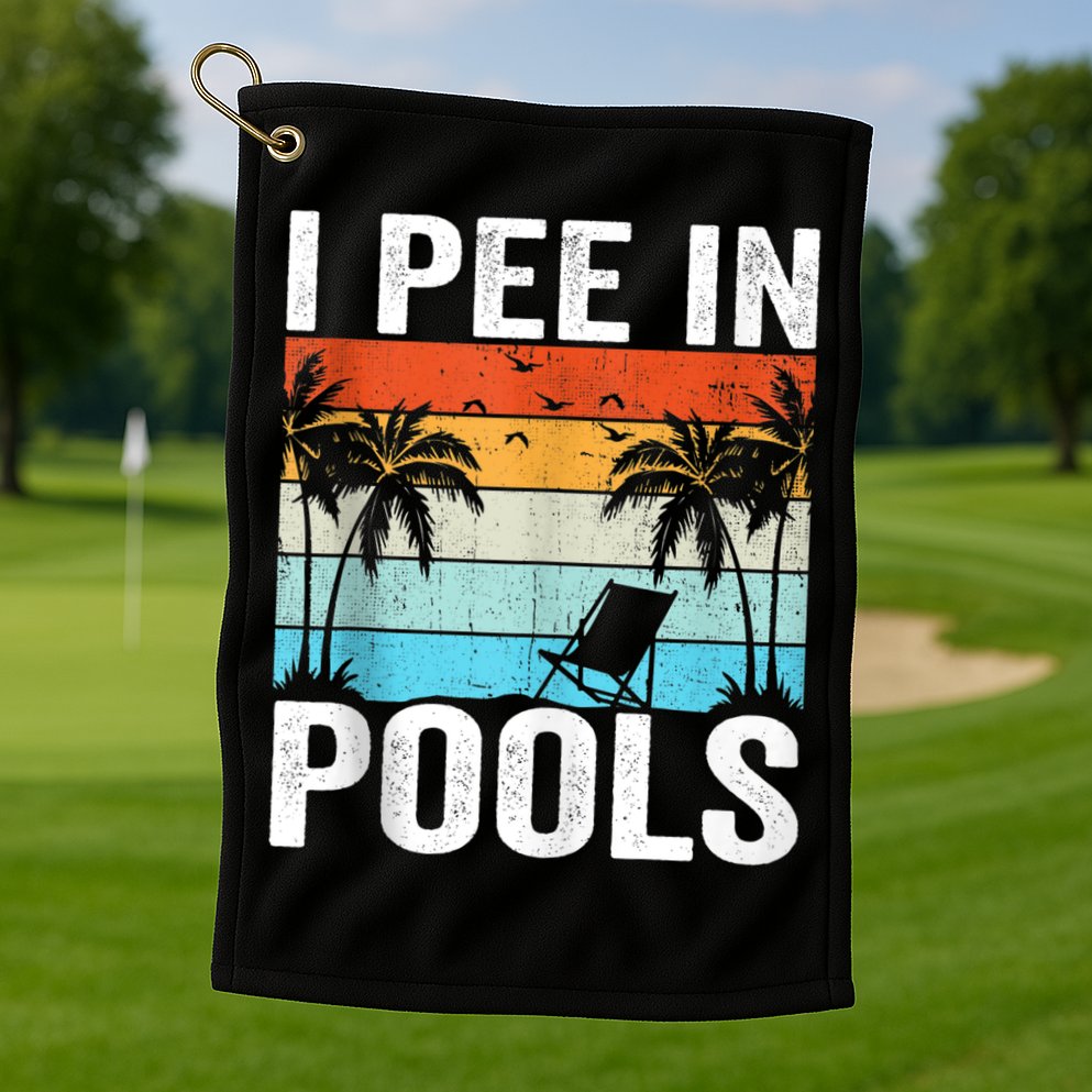 I Pee In Pools Vintage Golf Towel