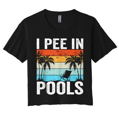 I Pee In Pools Vintage Crop Top