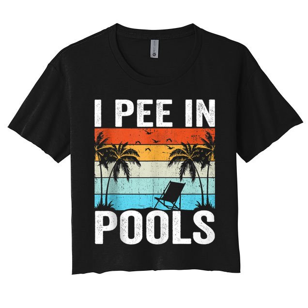 I Pee In Pools Vintage Crop Top
