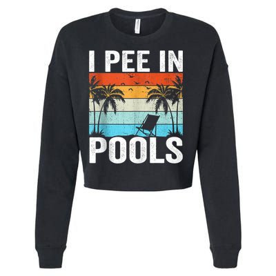 I Pee In Pools Vintage Cropped Pullover Crew