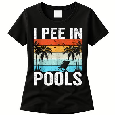 I Pee In Pools Vintage Womens T-Shirt