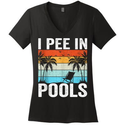 I Pee In Pools Vintage Women's V-Neck T-Shirt