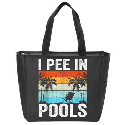 I Pee In Pools Vintage Zip Tote Bag