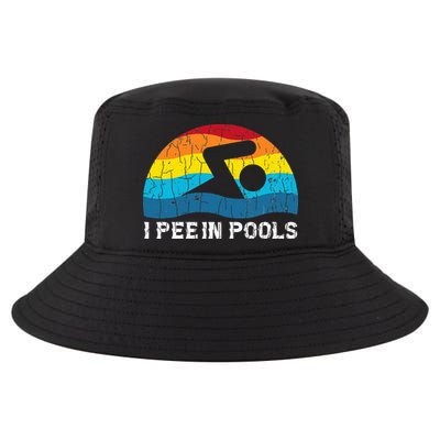 I Pee In Pools Funny Swimmer Swimming Coach Player Cool Comfort Performance Bucket Hat