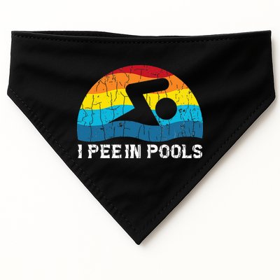 I Pee In Pools Funny Swimmer Swimming Coach Player USA-Made Doggie Bandana