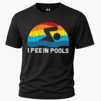I Pee In Pools Funny Swimmer Swimming Coach Player Performance Shirt