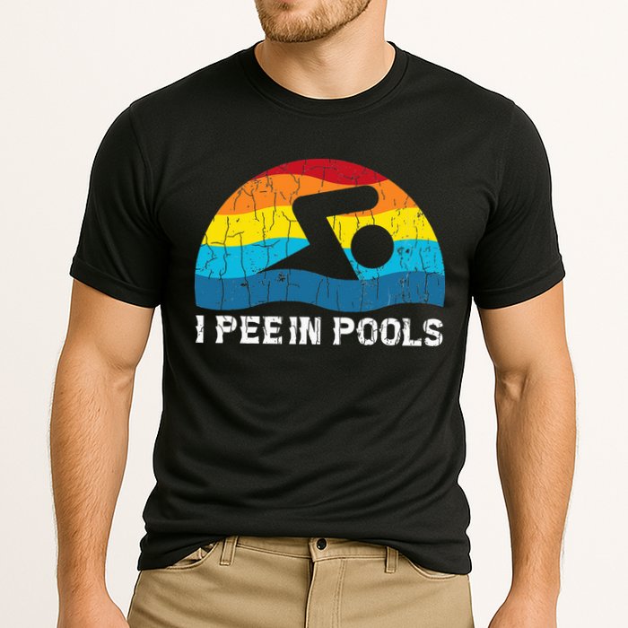 I Pee In Pools Funny Swimmer Swimming Coach Player Performance Shirt