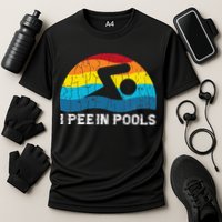 I Pee In Pools Funny Swimmer Swimming Coach Player Performance Shirt