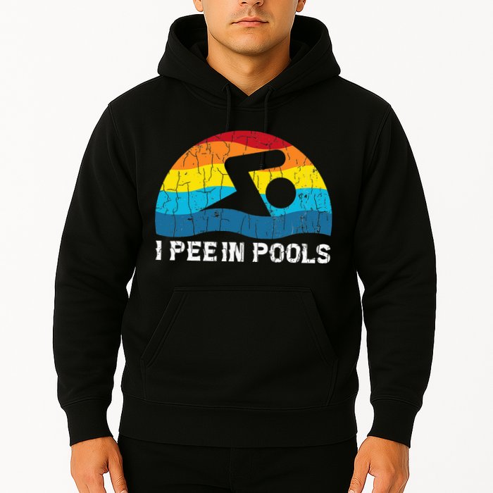 I Pee In Pools Funny Swimmer Swimming Coach Player Hoodie