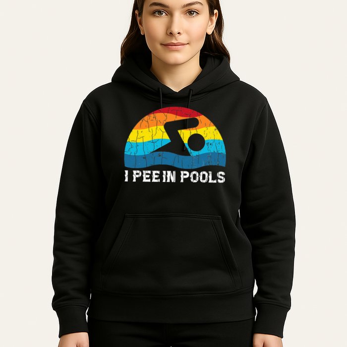 I Pee In Pools Funny Swimmer Swimming Coach Player Hoodie